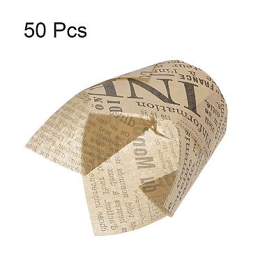 50pcs Tulip Cupcake Liner Greaseproof Baking Cup Paper Cupcake Wrapper Holder with Newspaper Pattern