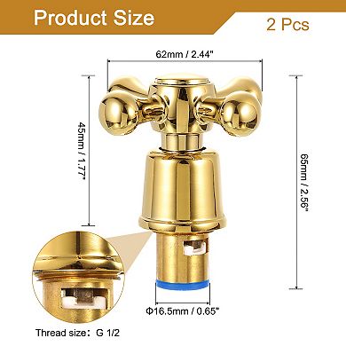 2Pcs Faucet Tap Handle, Shower Knobs, Cold Faucet Knob Handles, Cross-Arm Faucet Tap Replacement
