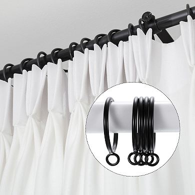 28 PCS Openable Curtain Rings Metal Eyelet 2 inch Black
