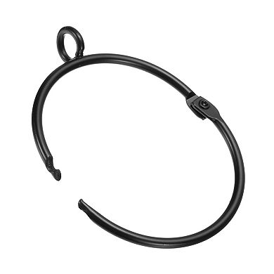 28 PCS Openable Curtain Rings Metal Eyelet 2 inch Black