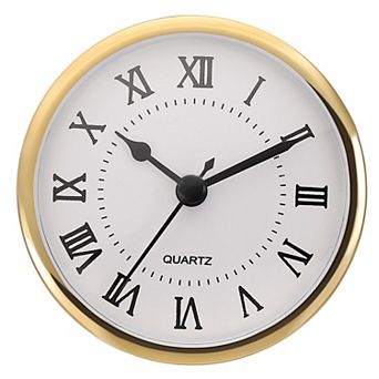 3.5" Quartz Clock Insert, Round Mini Roman Numeral Clock Fit 3.1" Diameter Hole for Replacement