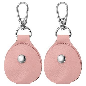Leather Key Fob, 2 Pack Genuine Leather Keys Cover Portable Key Fob Air Tag Holder for Home Office