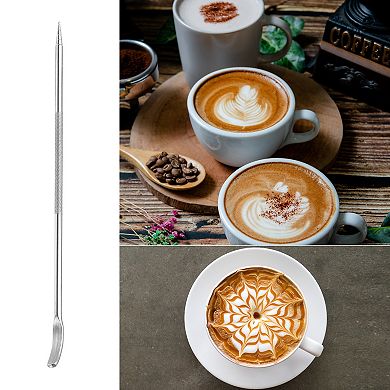Stainless Steel Coffee Latte Art Pen, 6Pcs 5.31" Coffee Fancy Tool for Latte Espresso Decorating