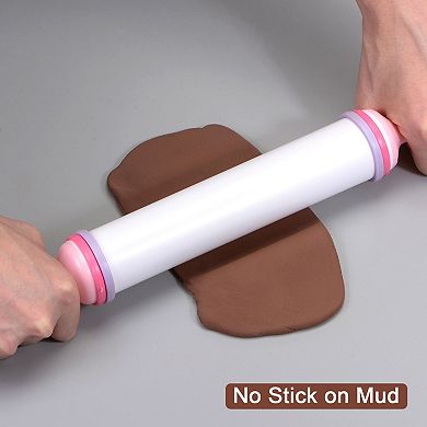 Silicone Rolling Pins, 20.5" Rubber Handle Non-Stick Rolling Pin Small Roller Playdough Rolling Pins