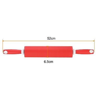 Silicone Rolling Pins, 20.5" Rubber Handle Non-Stick Rolling Pin Small Roller Playdough Rolling Pins