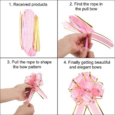 5pcs 6 Inch Large Pull Bow Gift Wrapping Bows Ribbon Bows for Wedding Baskets