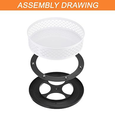 Lazy Susan Organizer, Carbon Steel Turntable Rotating Spice Rack Organizer with Adjustable Height