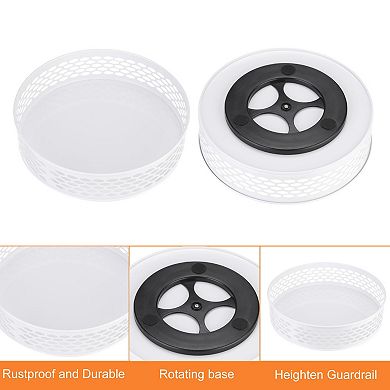 Lazy Susan Organizer, Carbon Steel Turntable Rotating Spice Rack Organizer with Adjustable Height