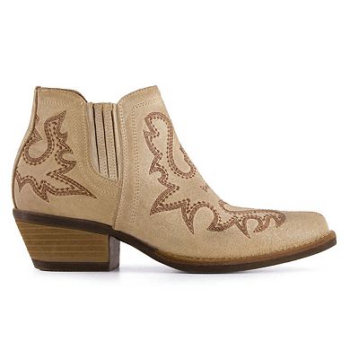 Western Style Women's Leather Booties By Forastero
