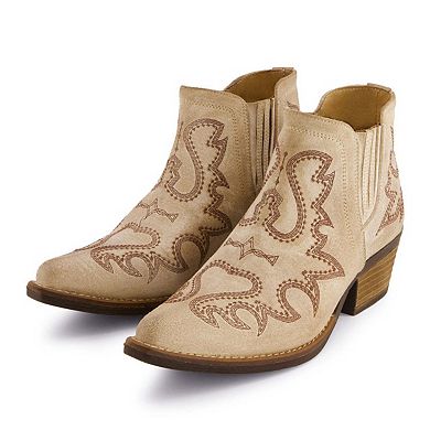 Western Style Women's Leather Booties By Forastero