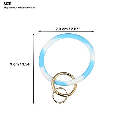 Keychain Wristlet, Bracelet Silicone Key Ring Bangle Keyring, Round Key Chain