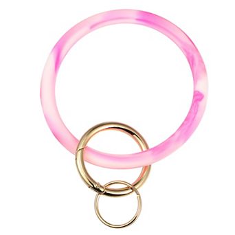 Keychain Wristlet, Bracelet Silicone Key Ring Bangle Keyring, Round Key Chain