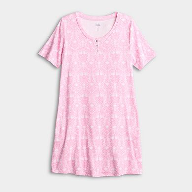 Women's Croft & Barrow® Pointelle Short Sleeve Pajama Sleepshirt
