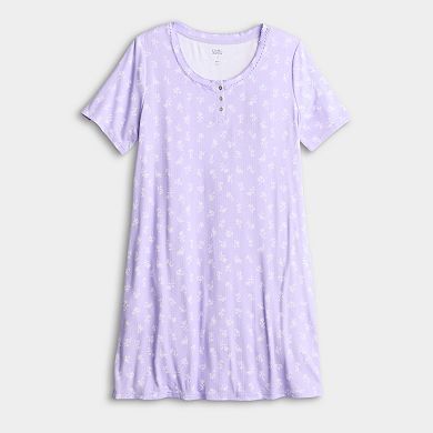Women's Croft & Barrow® Pointelle Short Sleeve Pajama Sleepshirt