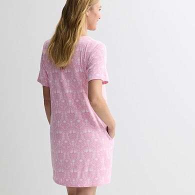 Women's Croft & Barrow® Pointelle Short Sleeve Pajama Sleepshirt