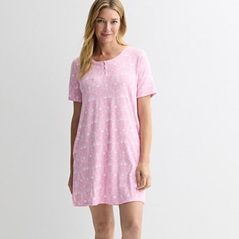 Women's Croft & Barrow® Pointelle Short Sleeve Pajama Sleepshirt