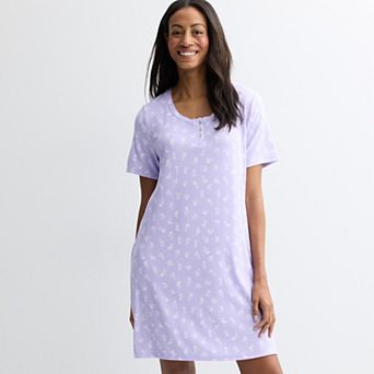 Women's Croft & Barrow® Pointelle Short Sleeve Pajama Sleepshirt