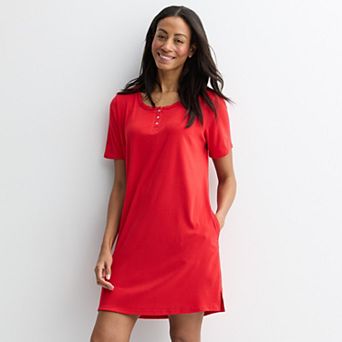 Women's Croft & Barrow® Pointelle Short Sleeve Pajama Sleepshirt