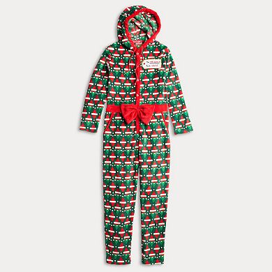 Men's Long Sleeve Gift Wrapped Present To The World Hooded Union Suit