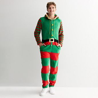 Men's Long Sleeve Striped One-Piece Jumpsuit