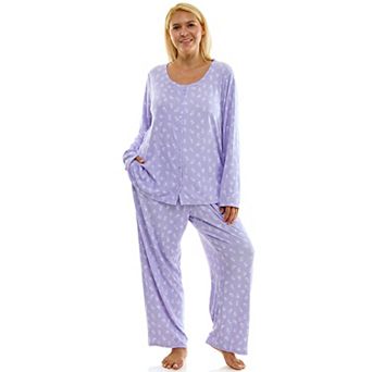 Plus Size Croft & Barrow® 2 pc Pointelle Long Sleeve Pajama Top & Pajama Pants Set