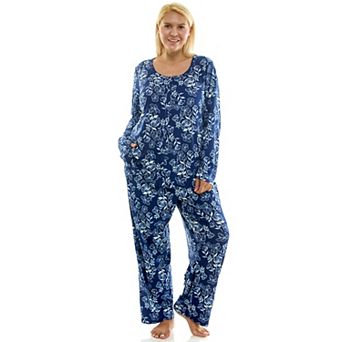 Plus Size Croft & Barrow® 2 pc Pointelle Long Sleeve Pajama Top & Pajama Pants Set