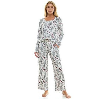 Women's Croft & Barrow® Valentine's Day Henley Short Sleeve Pajama Top & Pajama Pants Set