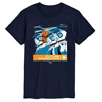 Big & Tall Marvel The Fantastic Four First Steps Future Foundation Retro Graphic Tee