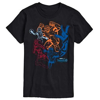 Big & Tall Marvel The Fantastic Four First Steps Heroes Outlines Graphic Tee