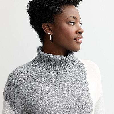 Women's Apt. 9® Colorblock Turtleneck Sweater Top