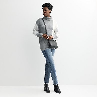 Women's Apt. 9® Colorblock Turtleneck Sweater Top