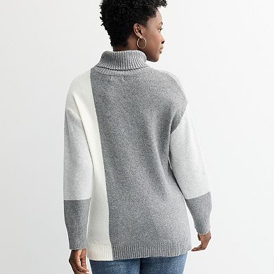 Women's Apt. 9® Colorblock Turtleneck Sweater Top