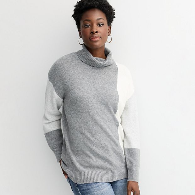 Women's Apt. 9® Colorblock Turtleneck Sweater Top