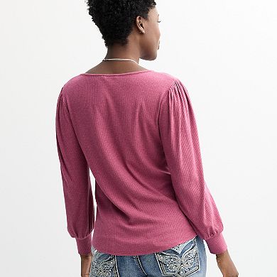 Women's Apt. 9® High-Low Twist Hem Top with Necklace