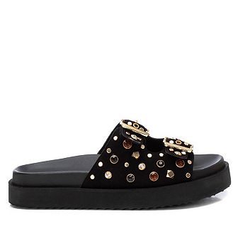 Carmela Leather Women's Fashion Footbed Sandals By XTI 162401