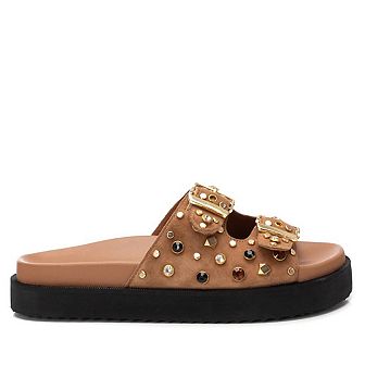 Carmela Leather Women's Fashion Footbed Sandals By XTI 162401