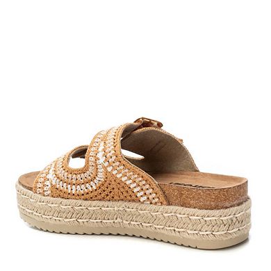 Refresh Women's Cork Footbed Crochet Sandals By Xti 172760