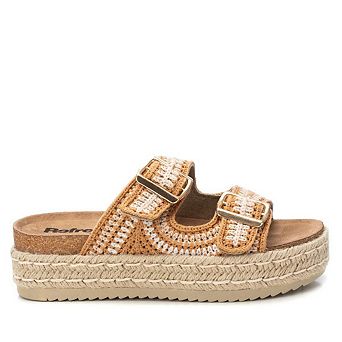 Refresh Women's Cork Footbed Crochet Sandals By Xti 172760