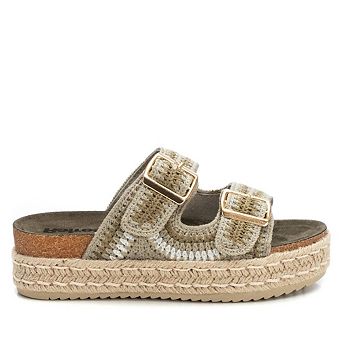 Refresh Women's Cork Footbed Crochet Sandals By Xti 172760