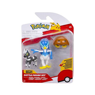 Pokemon 3-pk. Battle Figure Set with Blitzle, Kabuto & Quaxwell