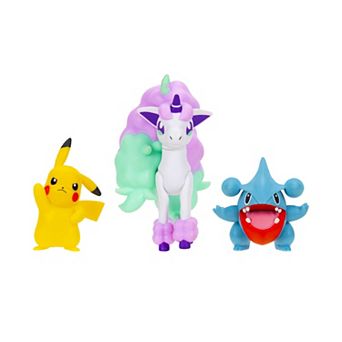 Pokemon 3 pk Battle Figure Set with Gible, Pikachu & Galarian Ponyta