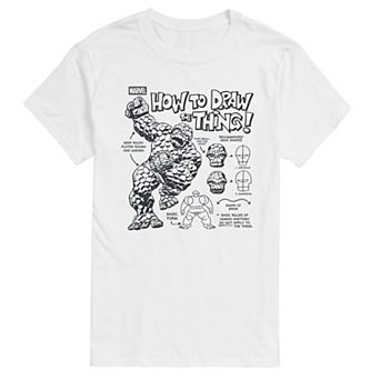 Big & Tall Marvel The Fantastic Four How To Draw The Thing Graphic Tee
