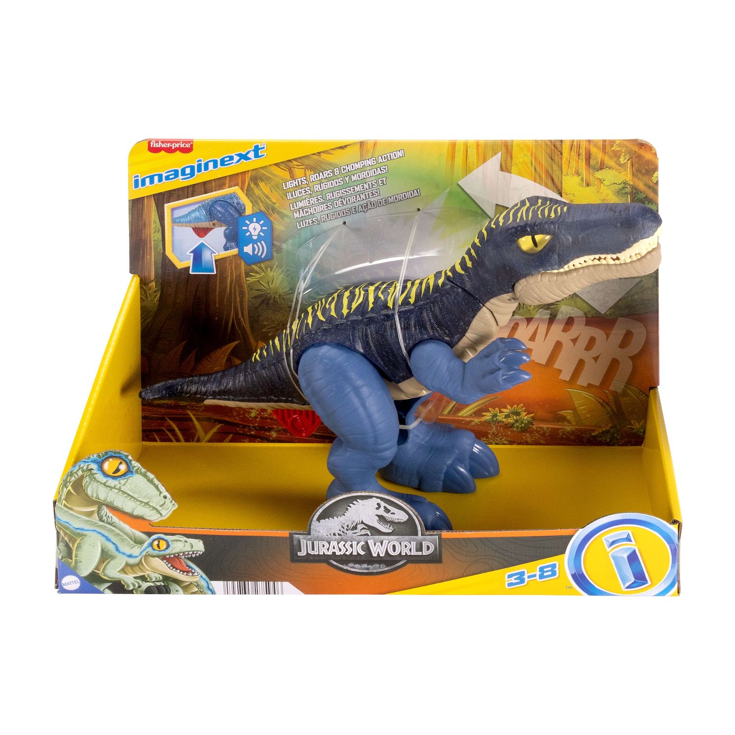 Детские фигурки IMAGINEXT Jurassic World Growl & Glow Baryonyx Dinosaur Toy with Lights & Sounds — фото 6