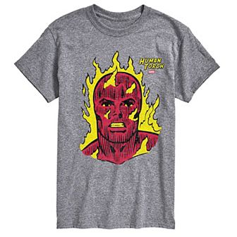 Men's Marvel The Fantastic Four Human Torch Portrait Graphic Tee