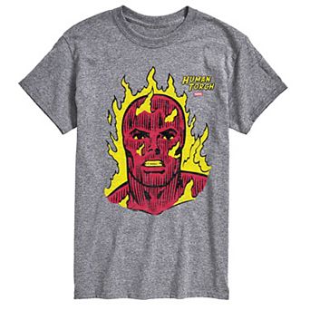 Men's Marvel The Fantastic Four Human Torch Portrait Graphic Tee