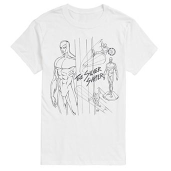 Men's Marvel The Fantastic Four Silver Surfer Sketch Graphic Tee