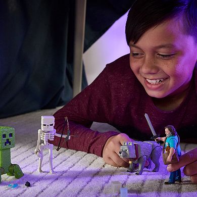 Mattel Minecraft Steve 4-inch Action Figure & Accessories Toy Set