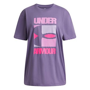 Girls 7-16 Under Armour Block Logo Oversized Short Sleeve Tee