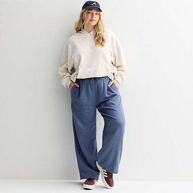 Juniors' Plus Size SO® Double Gauze Wide-Leg Pants