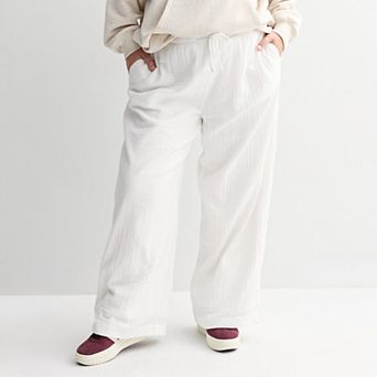 Juniors' Plus Size SO® Double Gauze Wide-Leg Pants